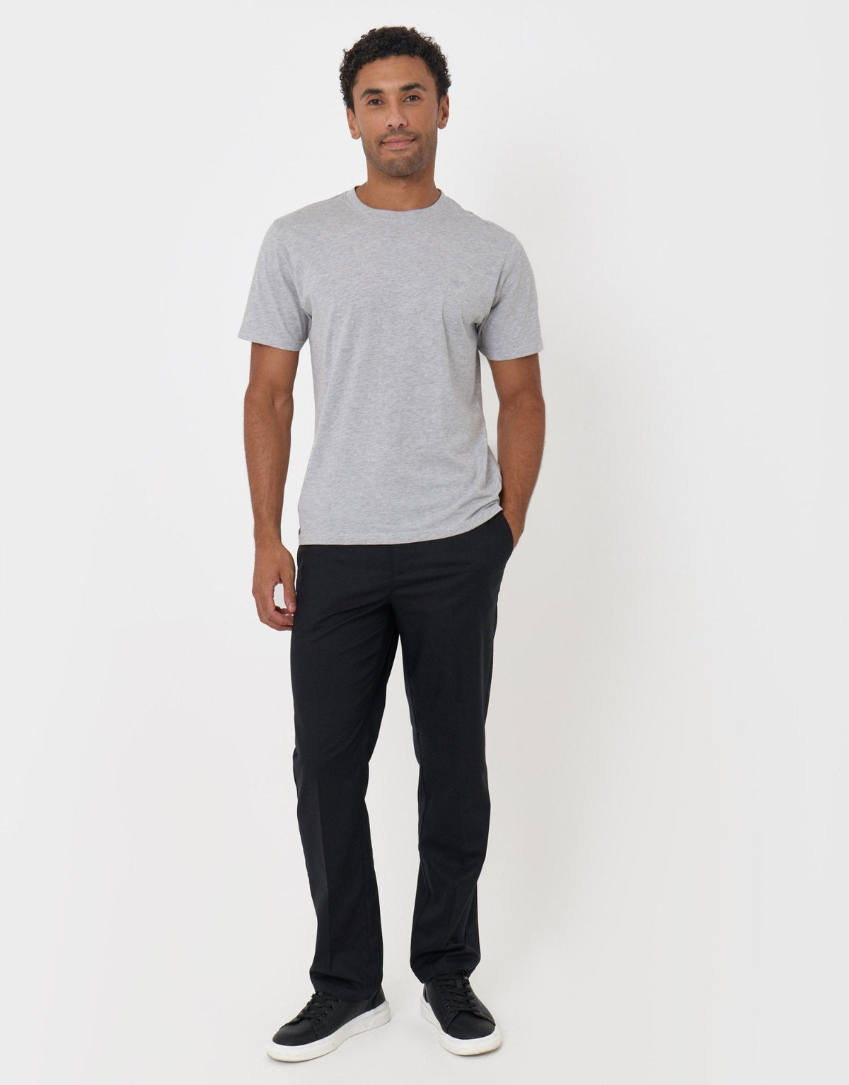 Men's Straight Fit Drawcord Trousers in Black | SATRI