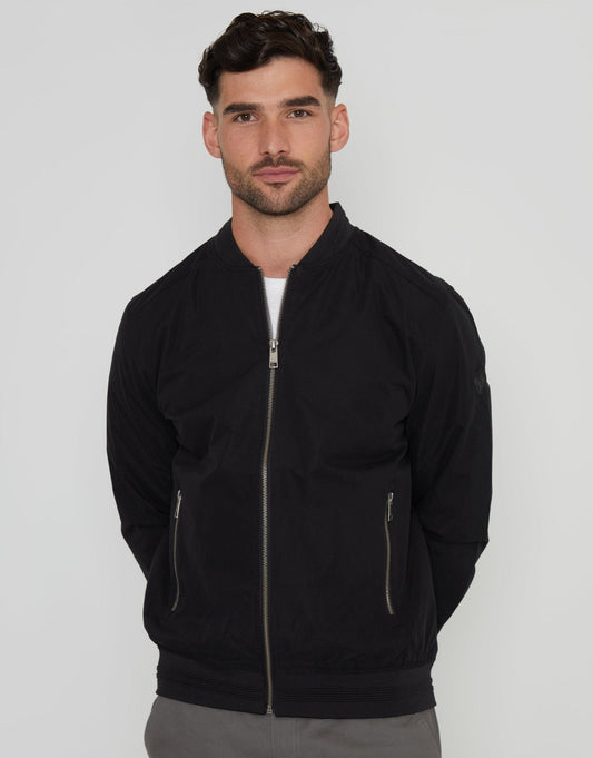 Men's Showerproof Classic Bomber Jacket in Black | SATRI