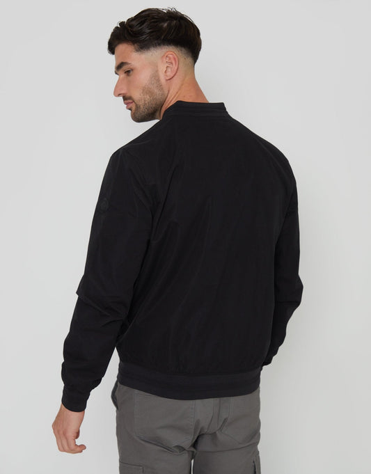 Showerproof Classic Bomber Jacket in Black