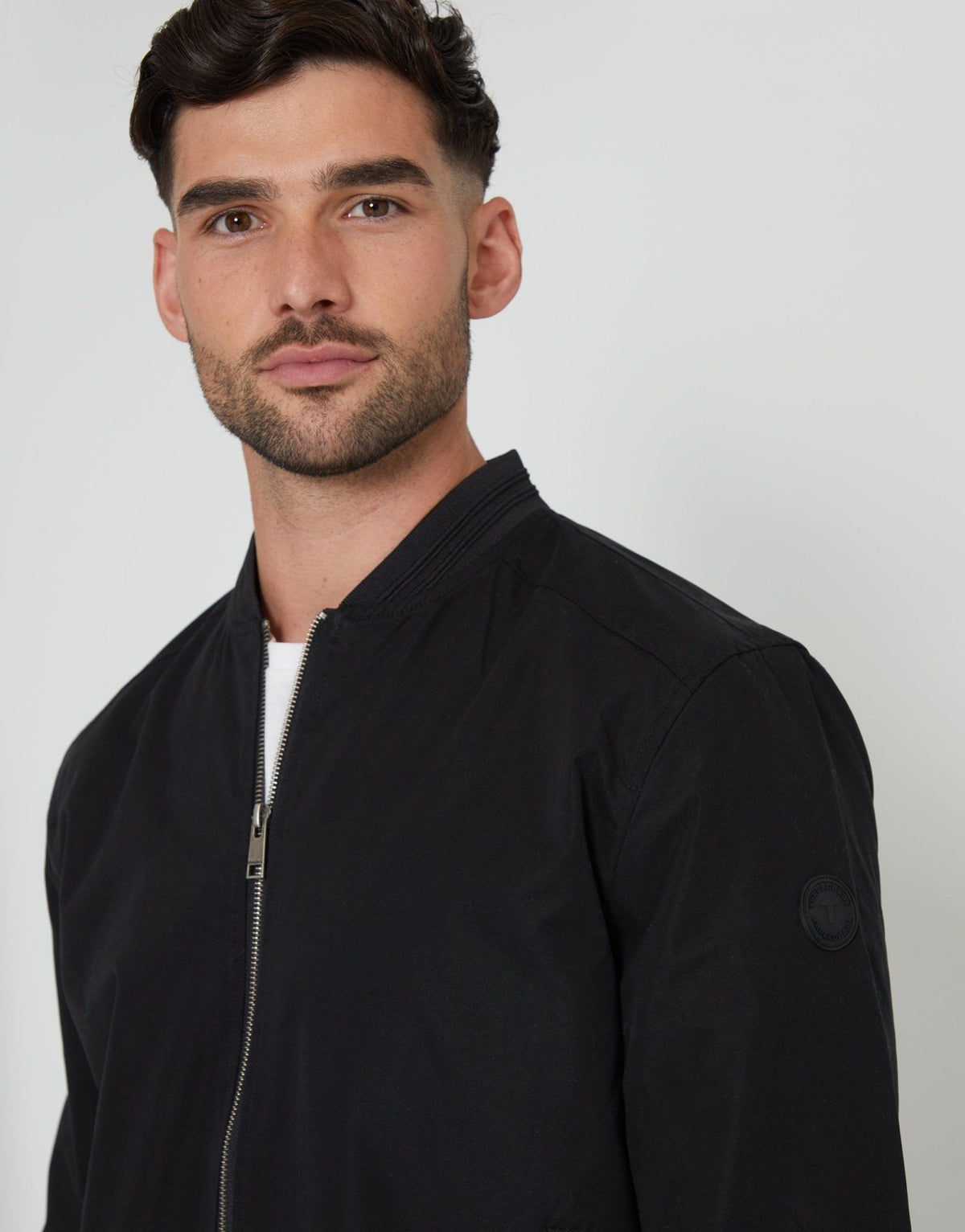 Showerproof Classic Bomber Jacket in Black