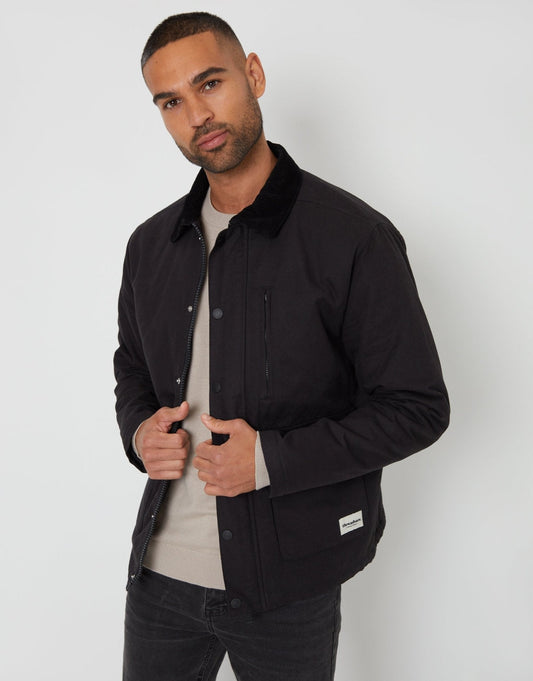 Men's Collared Lightweight Jacket in Black | SATRI