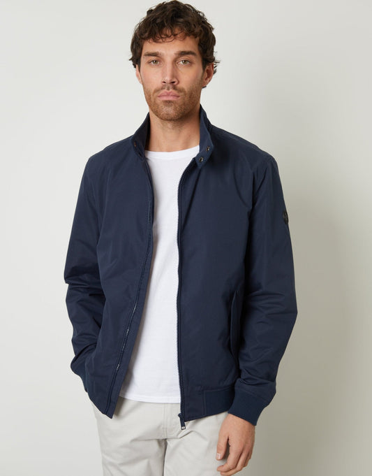 Men's Zip Up Harrington Jacket in Navy | SATRI