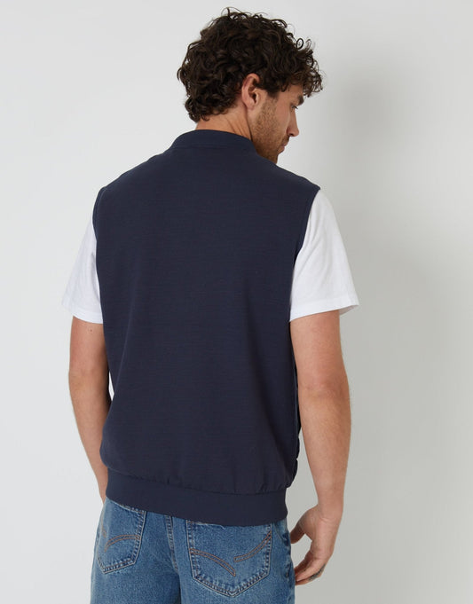 Quilted Hybrid Gilet in Navy
