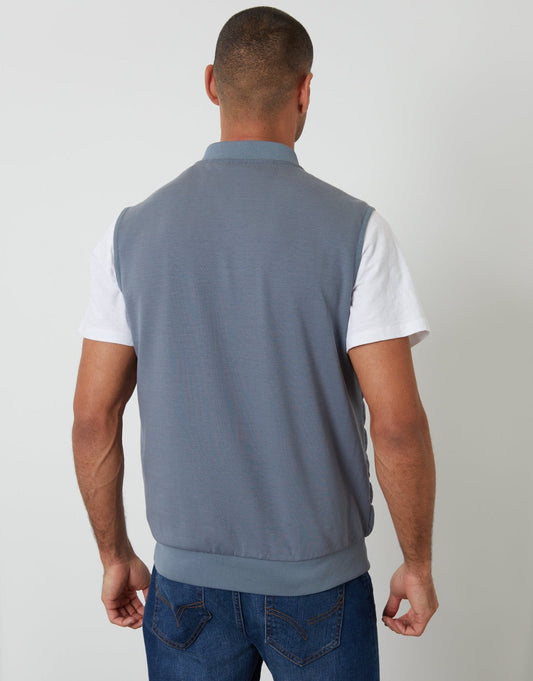 Quilted Hybrid Gilet in Denim Blue