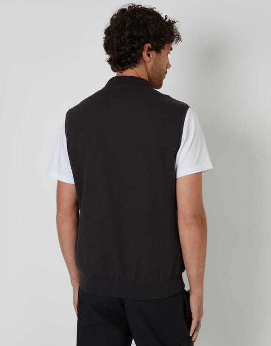 Quilted Hybrid Gilet in Black