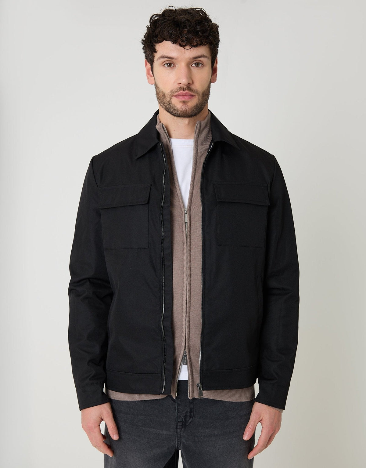 Men's The Perfect In-Between Showerproof Jacket in Black | SATRI