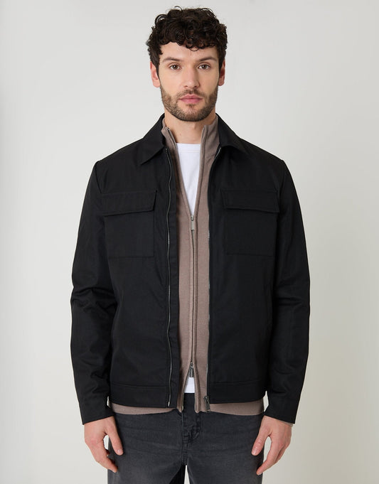 Men's The Perfect In-Between Showerproof Jacket in Black | SATRI