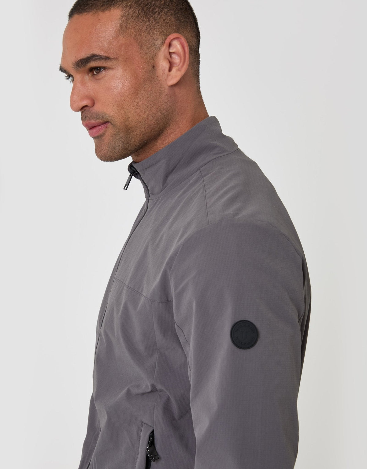 Men's Showerproof Ripstop Harrington Jacket in Slate Grey | SATRI