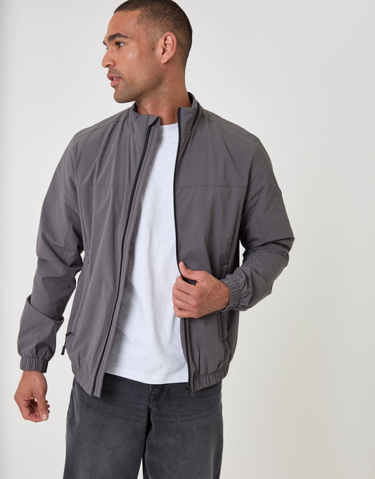Showerproof Ripstop Harrington Jacket in Slate Grey