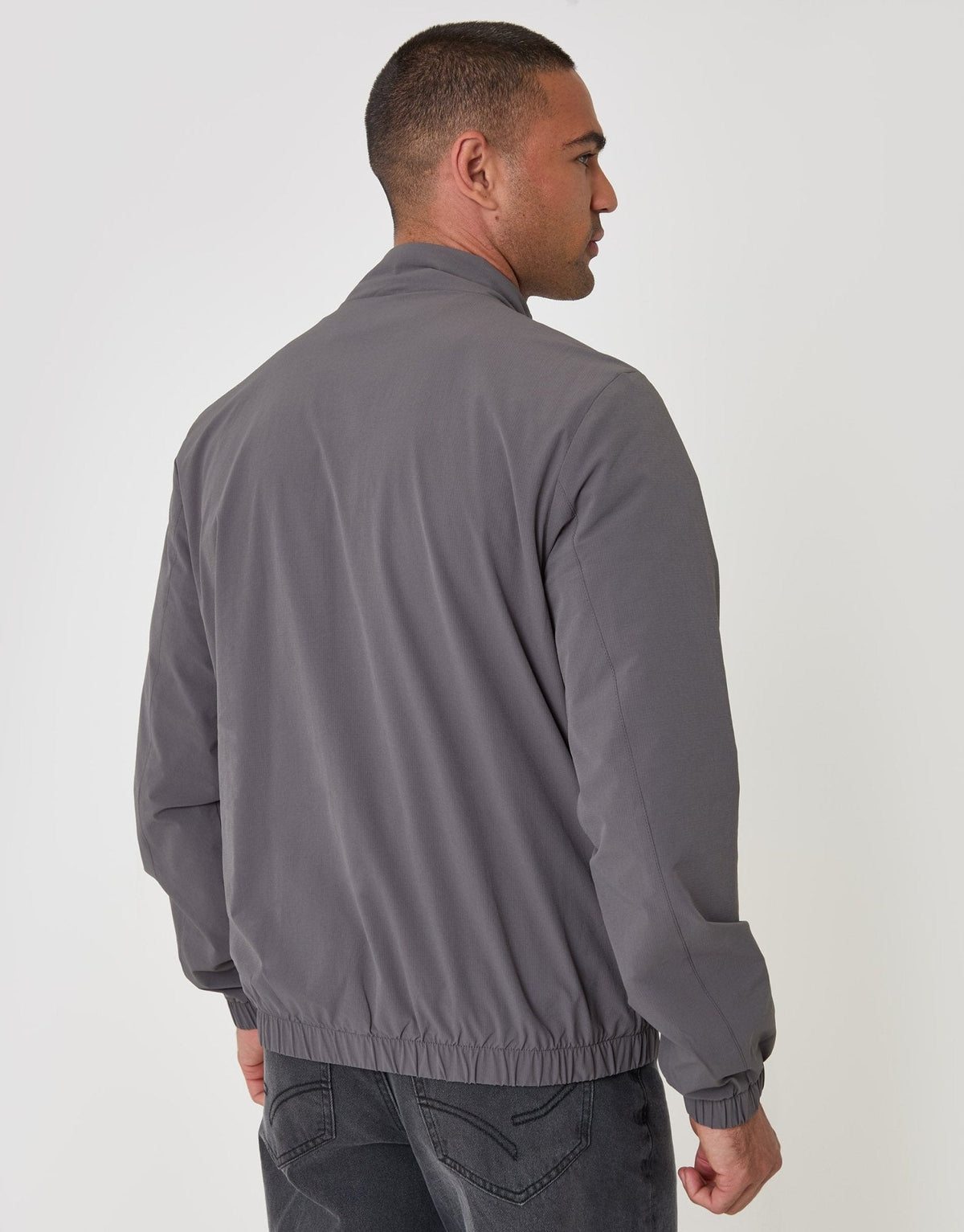 Showerproof Ripstop Harrington Jacket in Slate Grey