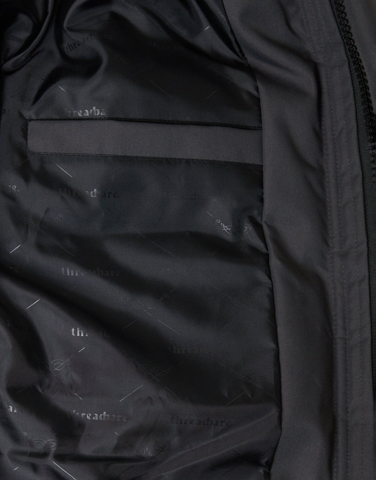 Showerproof Hooded Puffer Coat with Adjustable Waist in Slate Grey
