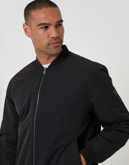 Showerproof Padded Bomber Jacket in Black