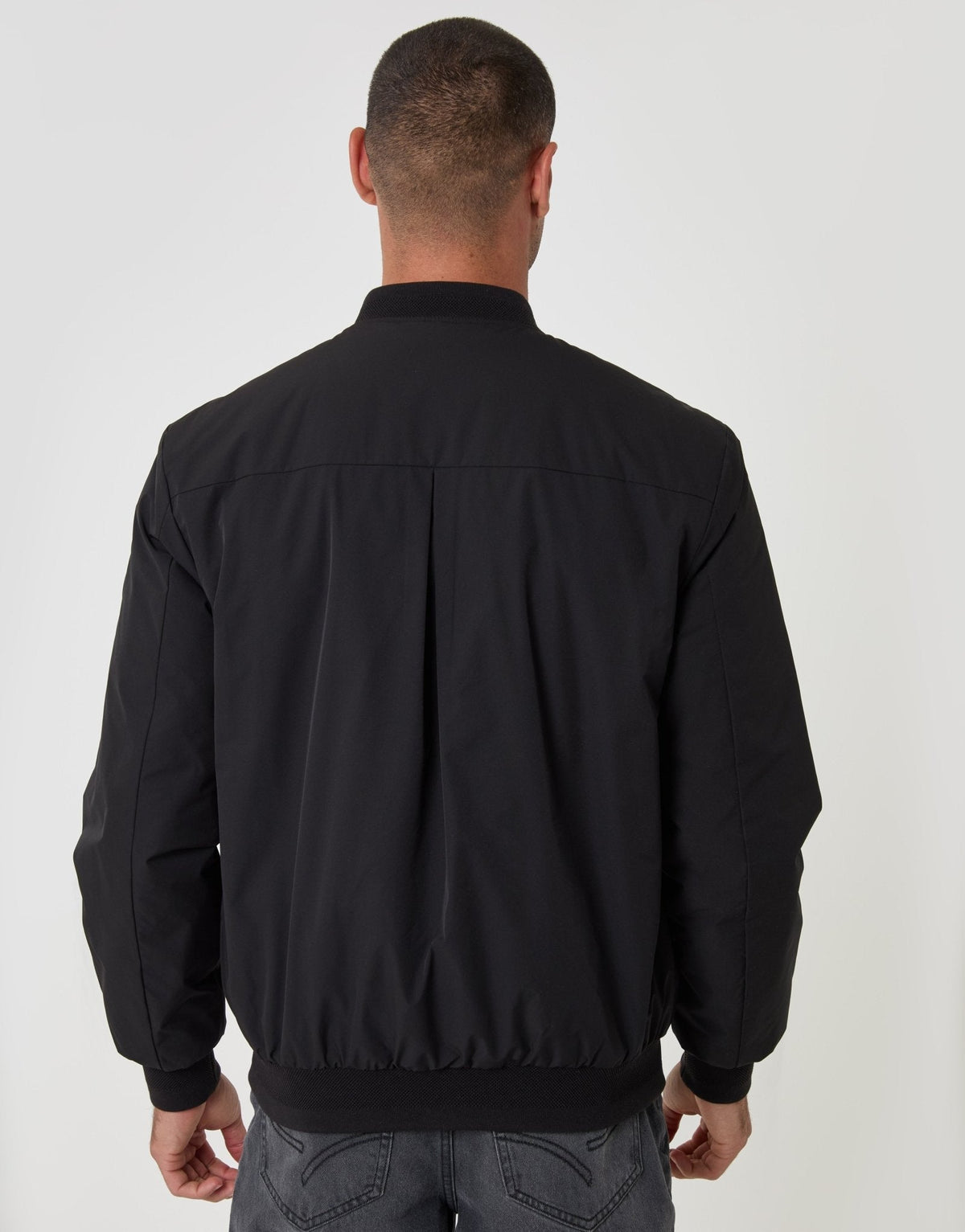 Showerproof Padded Bomber Jacket in Black