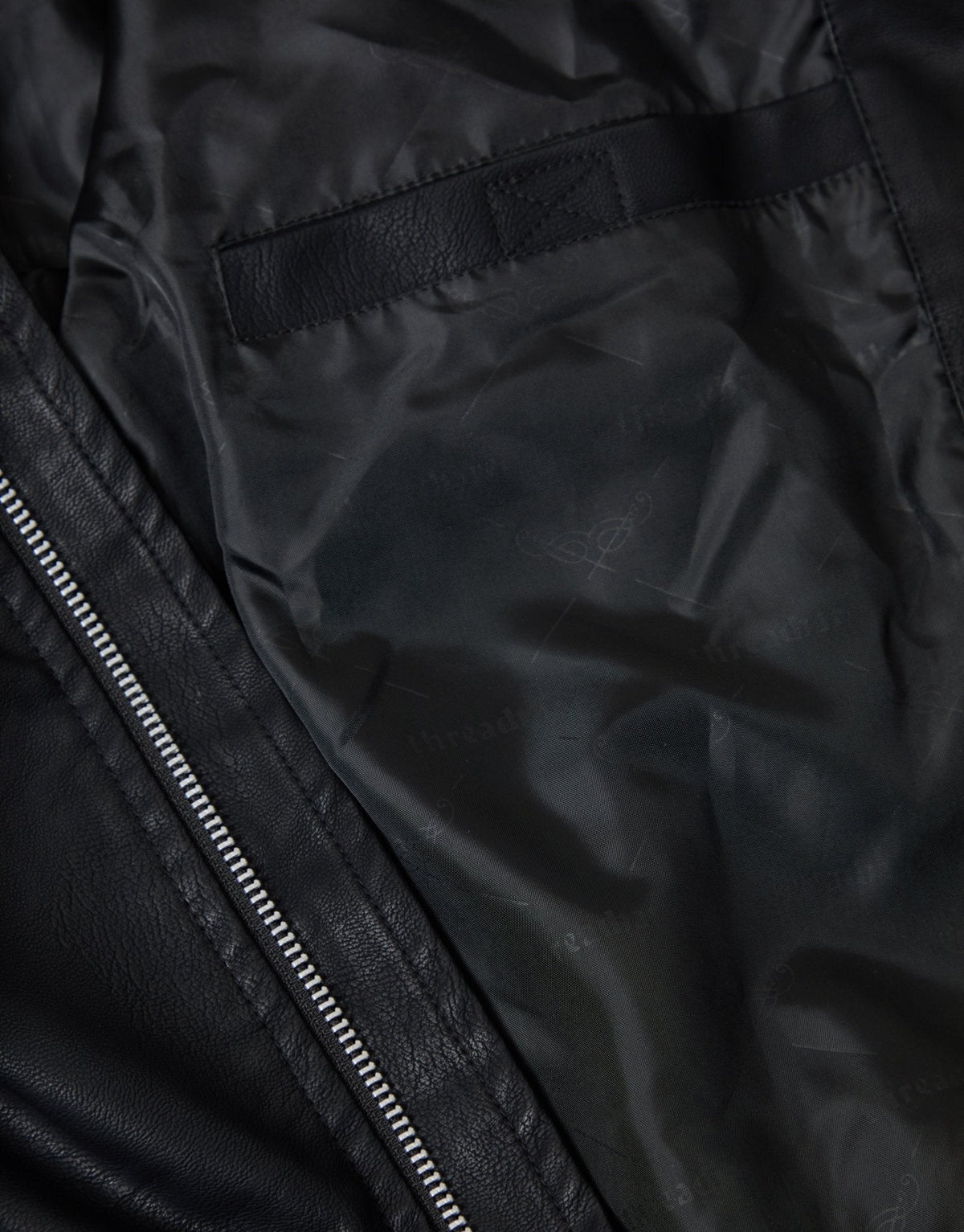 Faux Leather Collared Jacket in Black