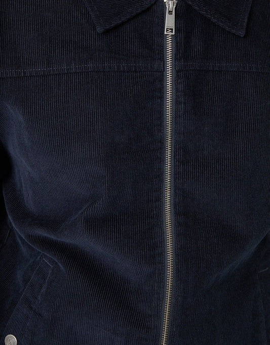 Cotton Corduroy Harrington Jacket in Navy
