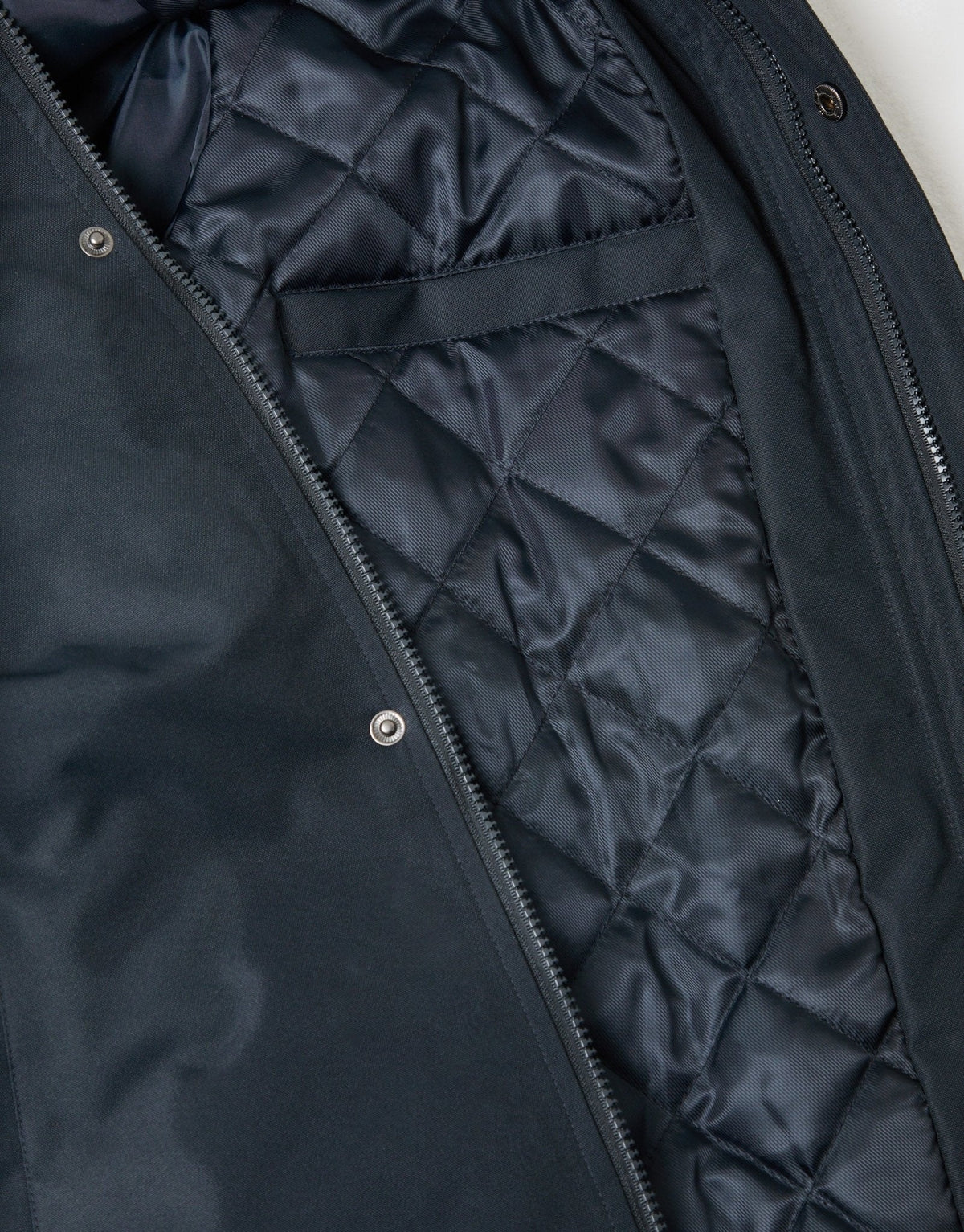 Longline Showerproof Funnel Neck Coat in Navy