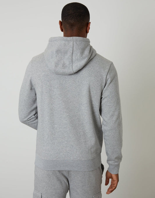 The Essential Cotton Rich Overhead Hoodie in Grey Marl