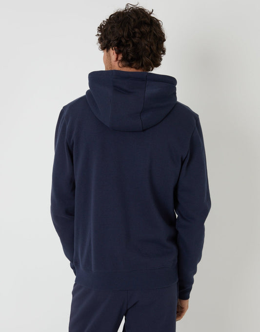 The Essential Cotton Rich Overhead Hoodie in Navy