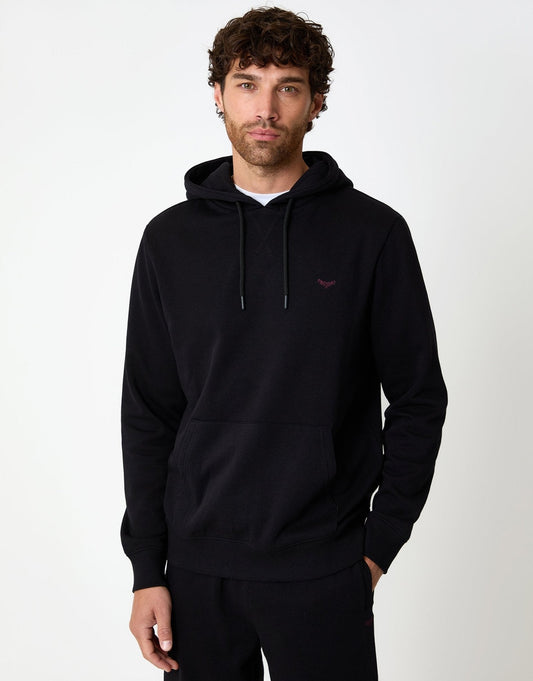 Men's The Essential Cotton Rich Overhead Hoodie in Black | SATRI