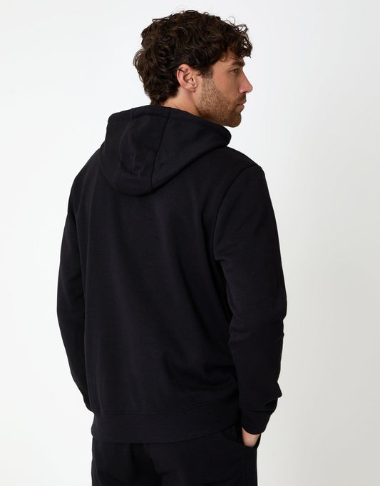 The Essential Cotton Rich Overhead Hoodie in Black