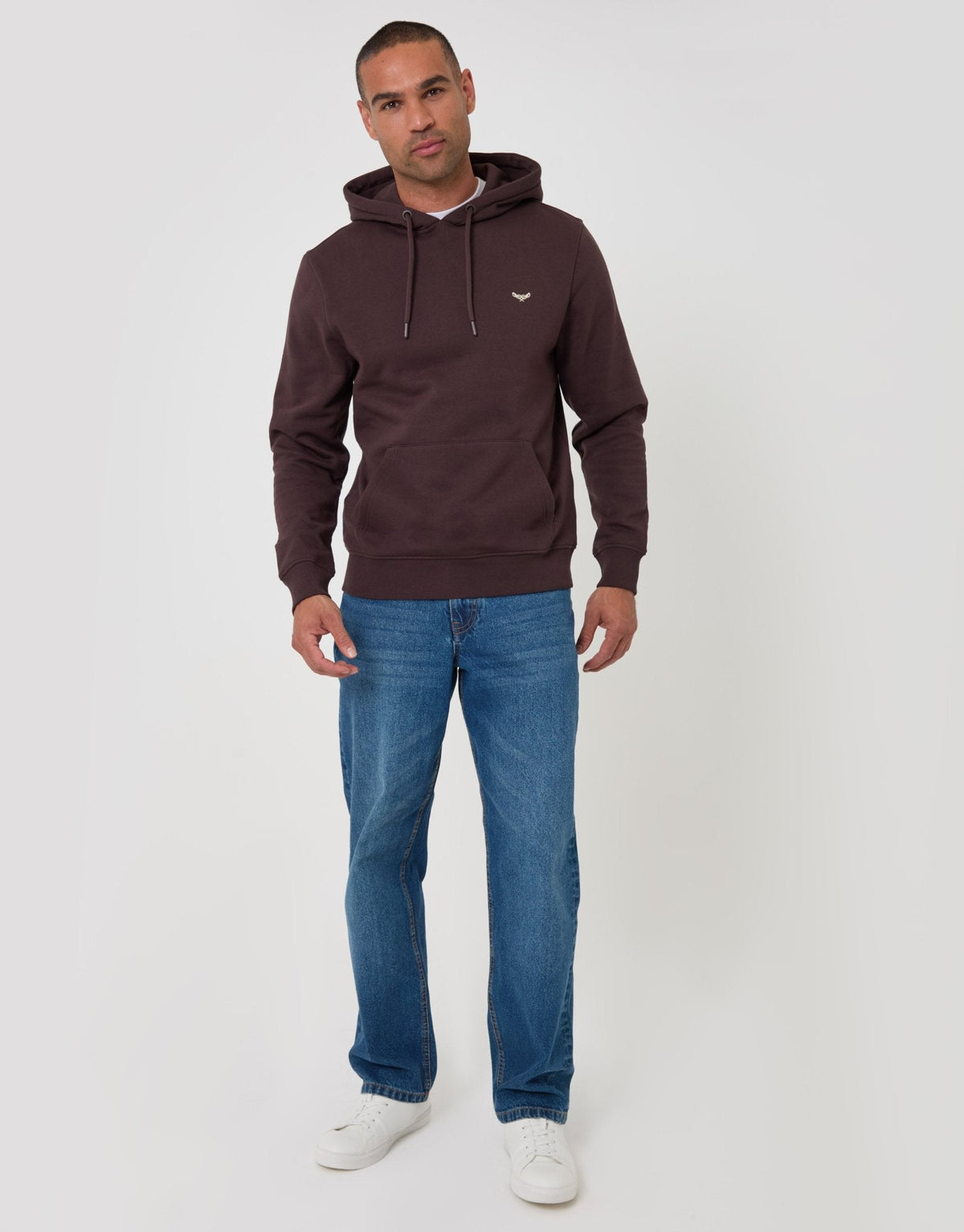 The Essential Cotton Rich Overhead Hoodie in Chocolate Brown