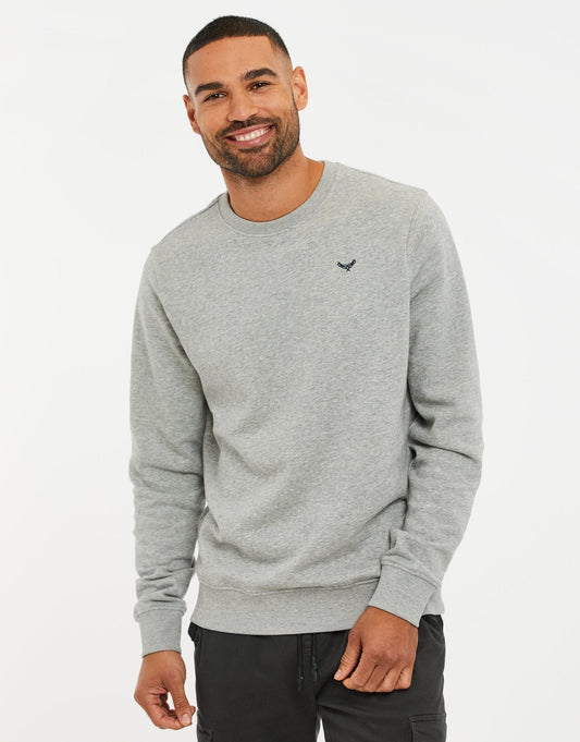 Men's The Essential Cotton Rich Crew Neck Sweatshirt in Light Grey | SATRI