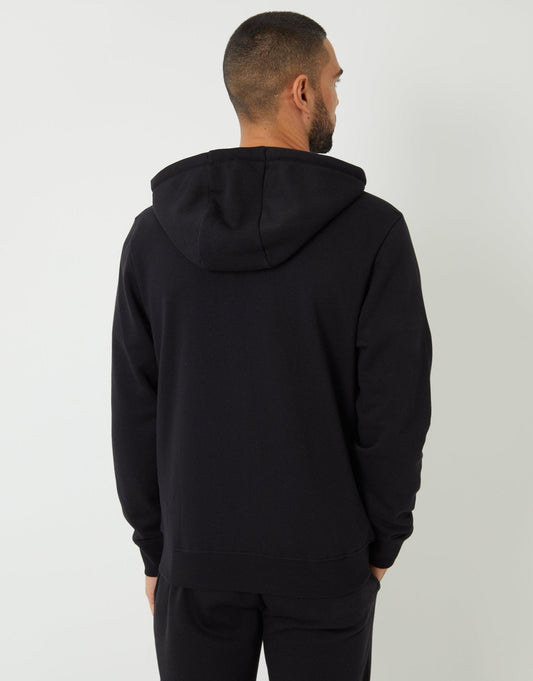 Zip-Through Hoodie in Black