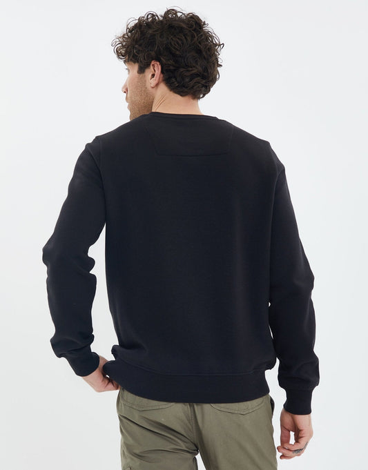The Essential Cotton Rich Crew Neck Sweatshirt in Black