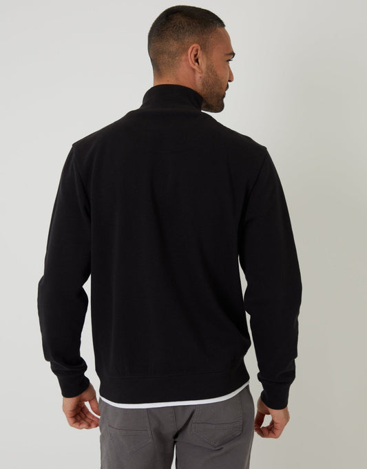 Mock T-Shirt Quarter Zip Sweatshirt in Black