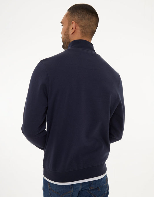 Mock T-Shirt Quarter Zip Sweatshirt in Navy