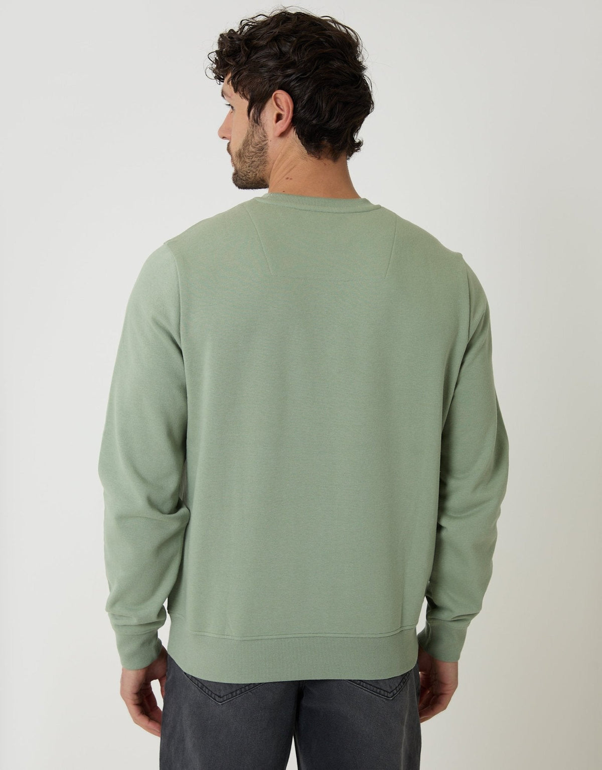 The Essential Cotton Rich Crew Neck Sweatshirt in Green