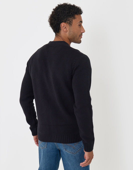 Knitted V-Neck Cardigan in Navy