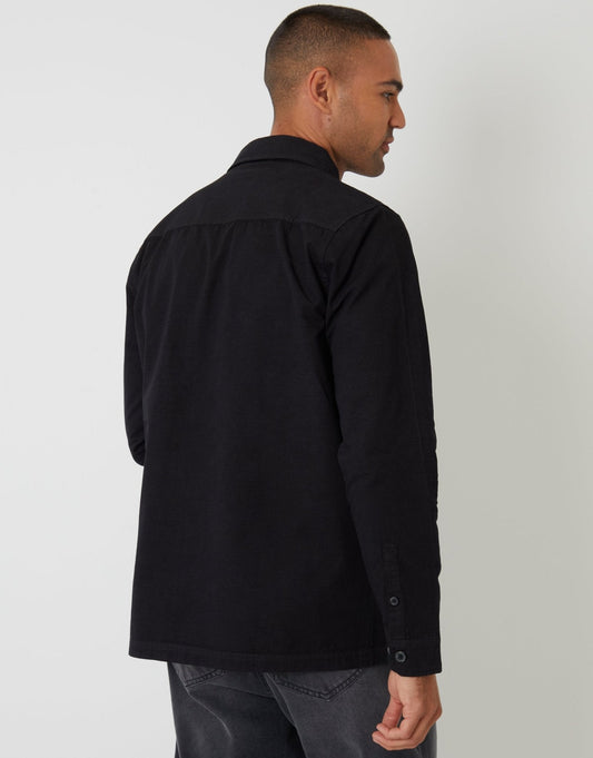The Lightweight Cotton Shacket in Black