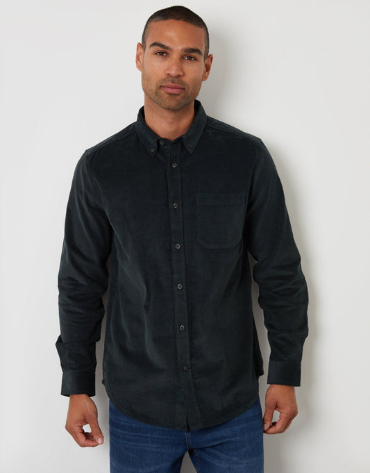 Men's Corduroy Shirt in Dark Blue | SATRI