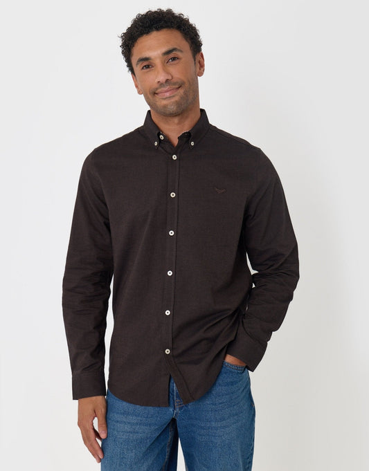 Men's The Classic Cotton Oxford Shirt in Dark Brown | SATRI