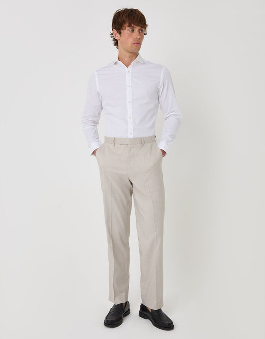Tailored Fit Suit Trousers in Stone