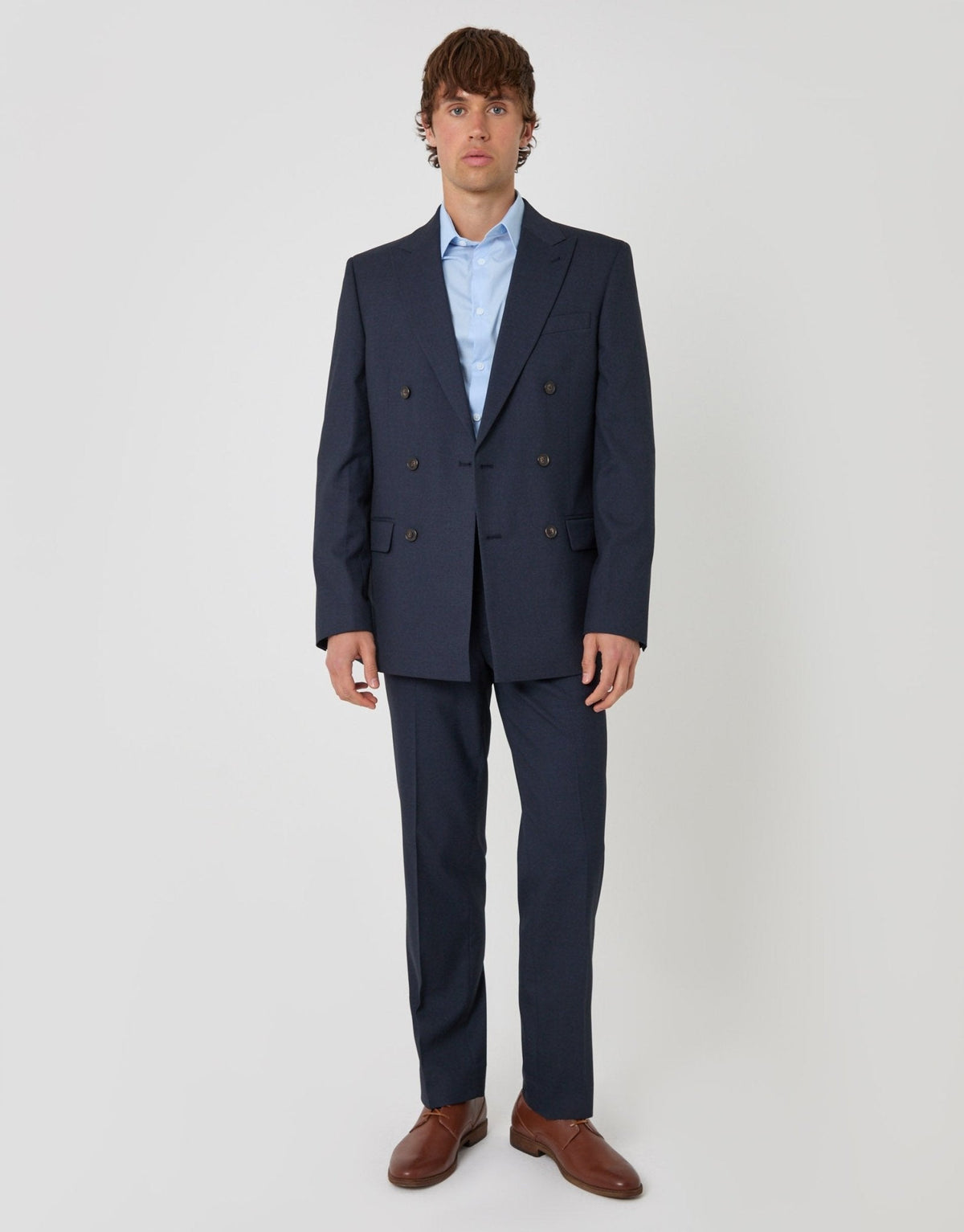 Tailored Fit Double Breasted Blazer in Navy