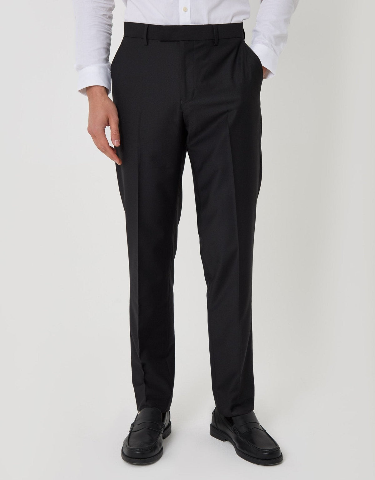 Men's Slim Fit Suit Trousers in Black | SATRI