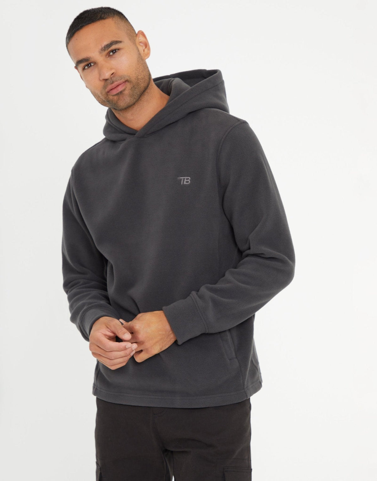 Men's Microfleece Overhead Hoodie in Slate Grey | SATRI