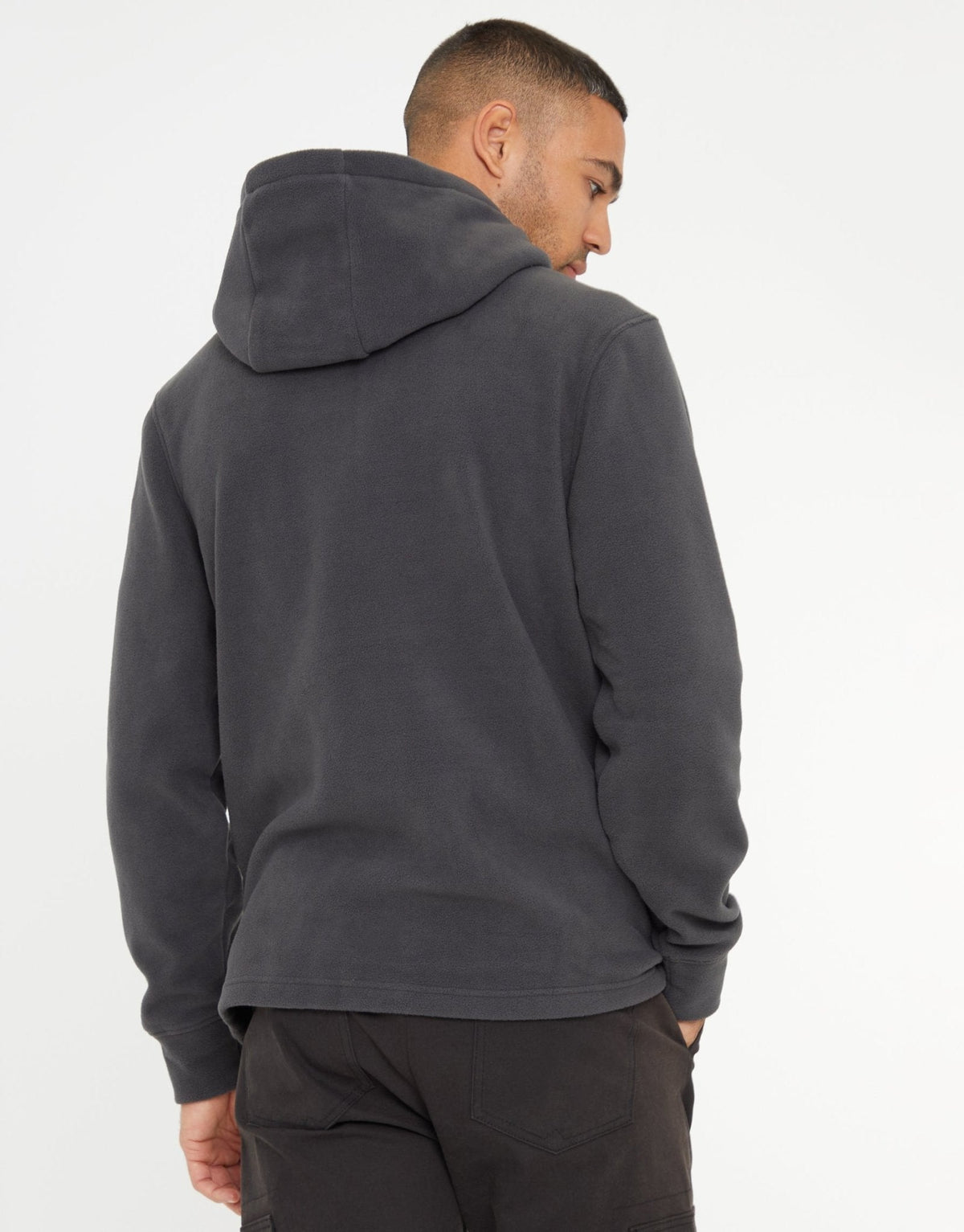 Microfleece Overhead Hoodie in Slate Grey