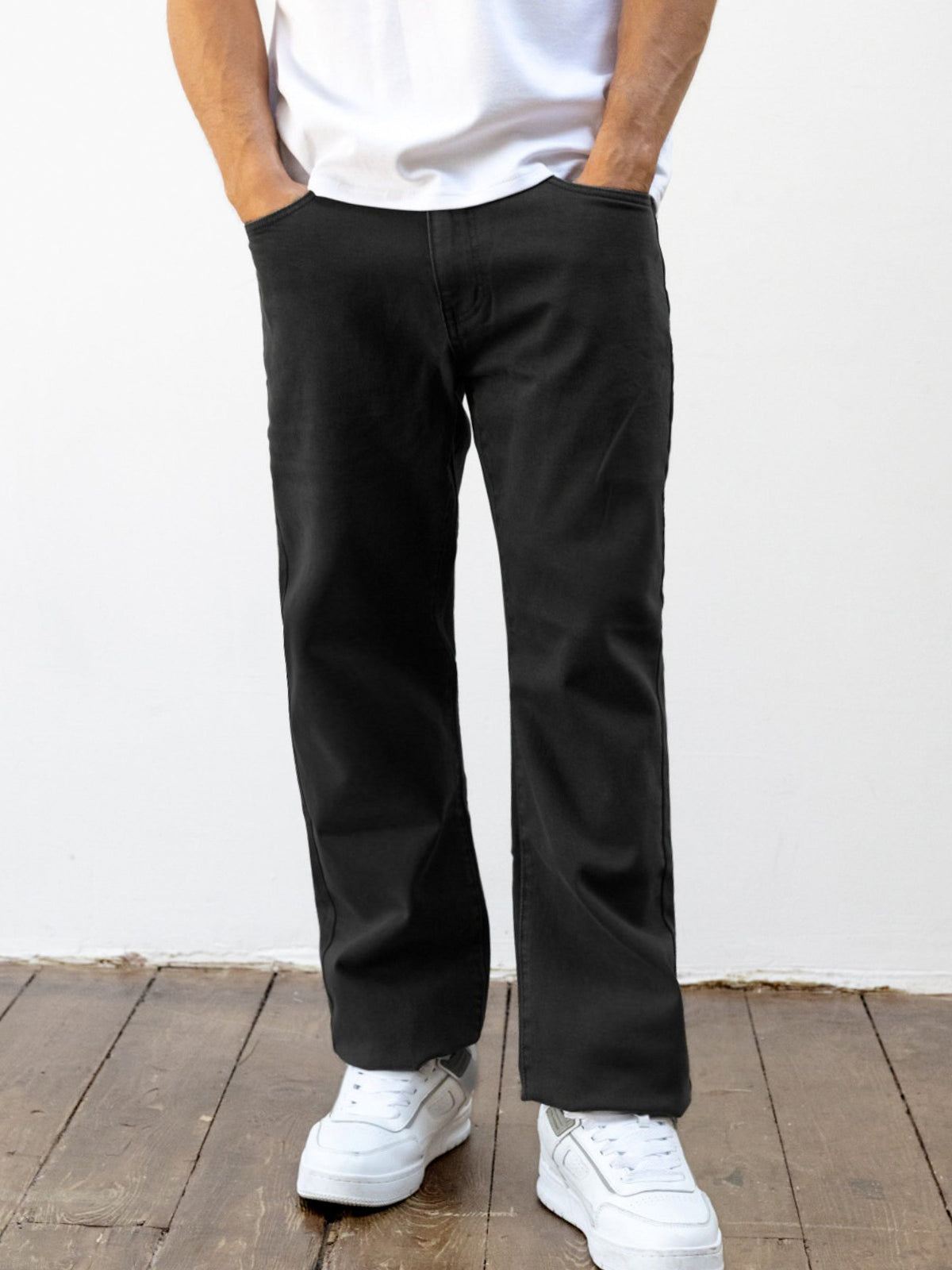 Men's Vol.15 Loose Fitting Jeans - Black | SATRI
