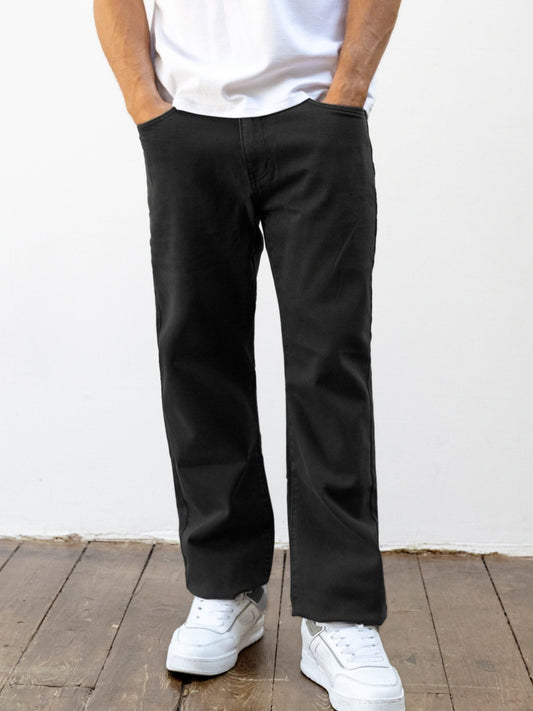 Men's Vol.15 Loose Fitting Jeans - Black | SATRI