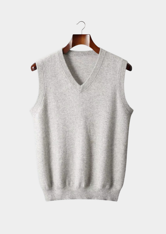 Pure Extra-Fine Merino Wool V-Neck Vest by SATRI & CO. – product view 1