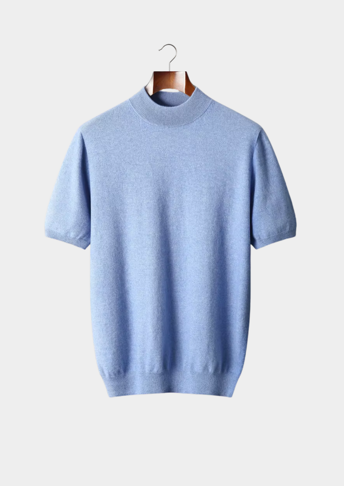 Premium Cashmere Mock Neck T-Shirt by SATRI & CO. – product view 8
