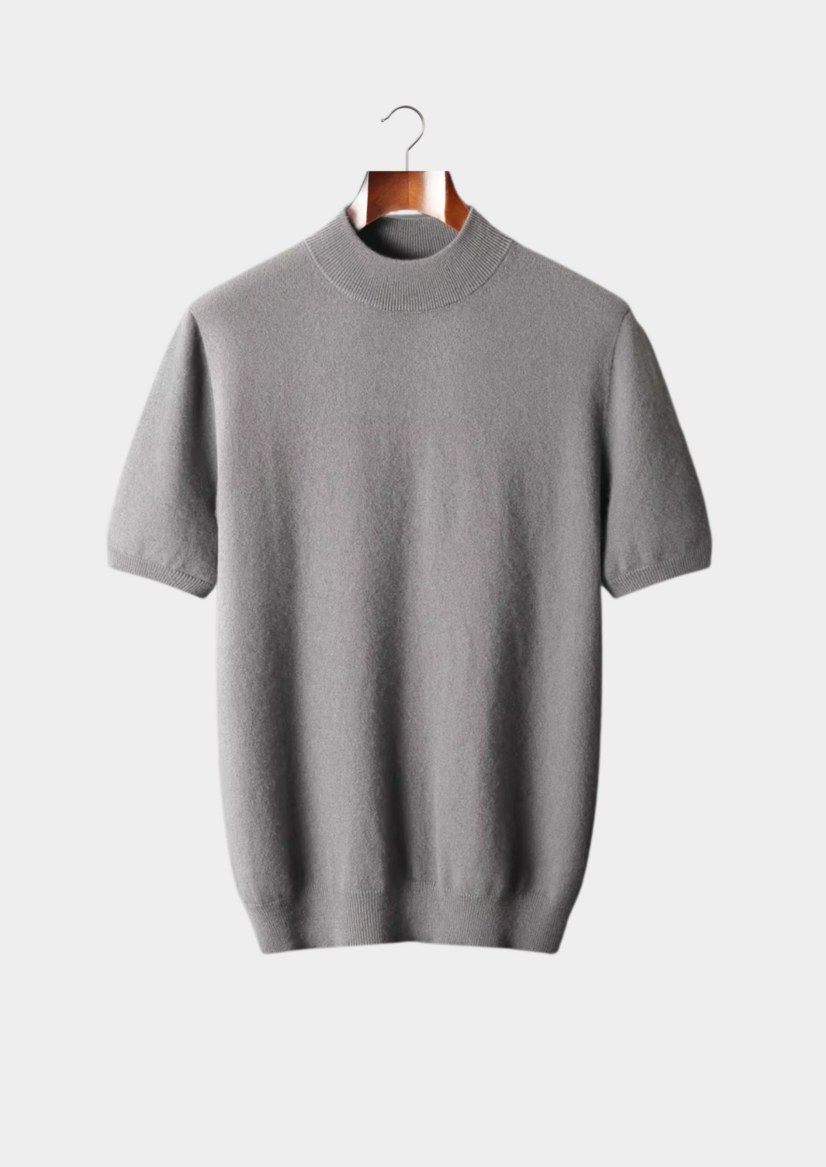 Premium Cashmere Mock Neck T-Shirt by SATRI & CO. – product view 1