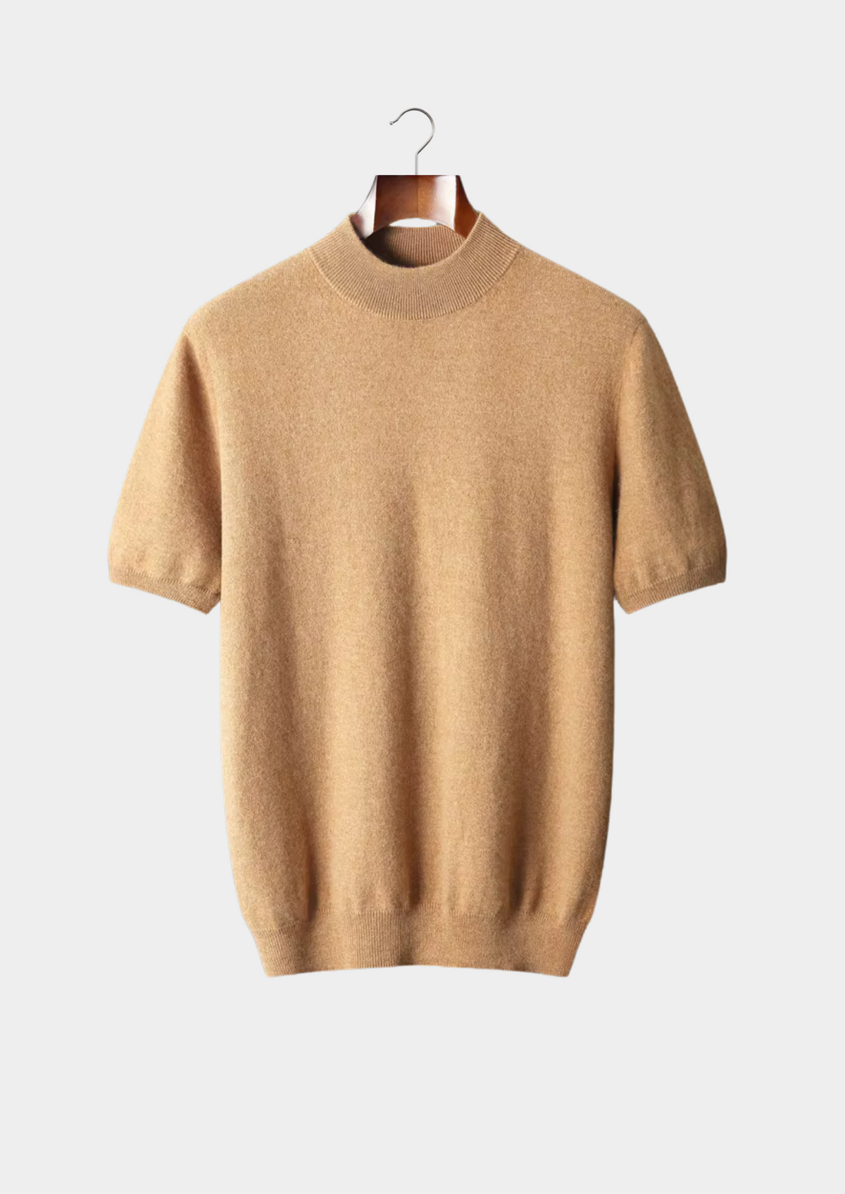 Premium Cashmere Mock Neck T-Shirt by SATRI & CO. – product view 22