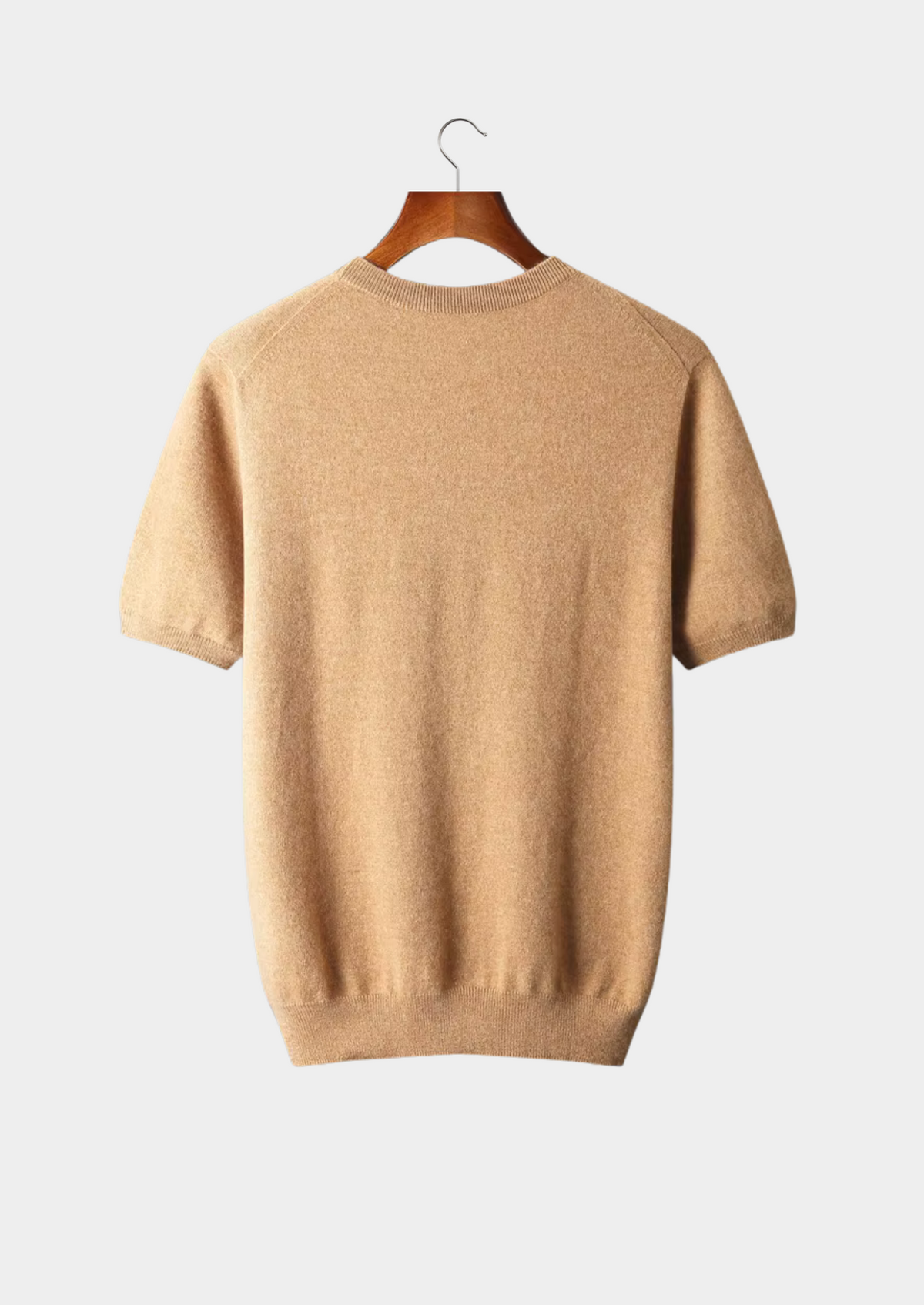 Premium Cashmere Classic Crew Neck T-Shirt - Honey Mustard by SATRI & CO. – product view 2