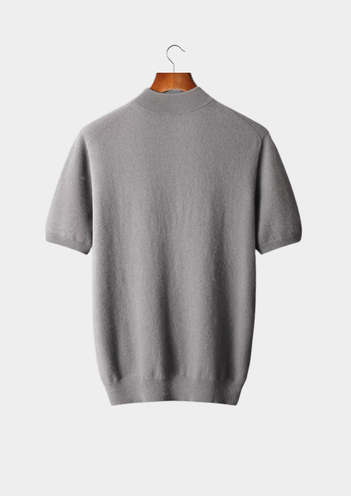 Premium Cashmere Mock Neck T-Shirt by SATRI & CO. – product view 2