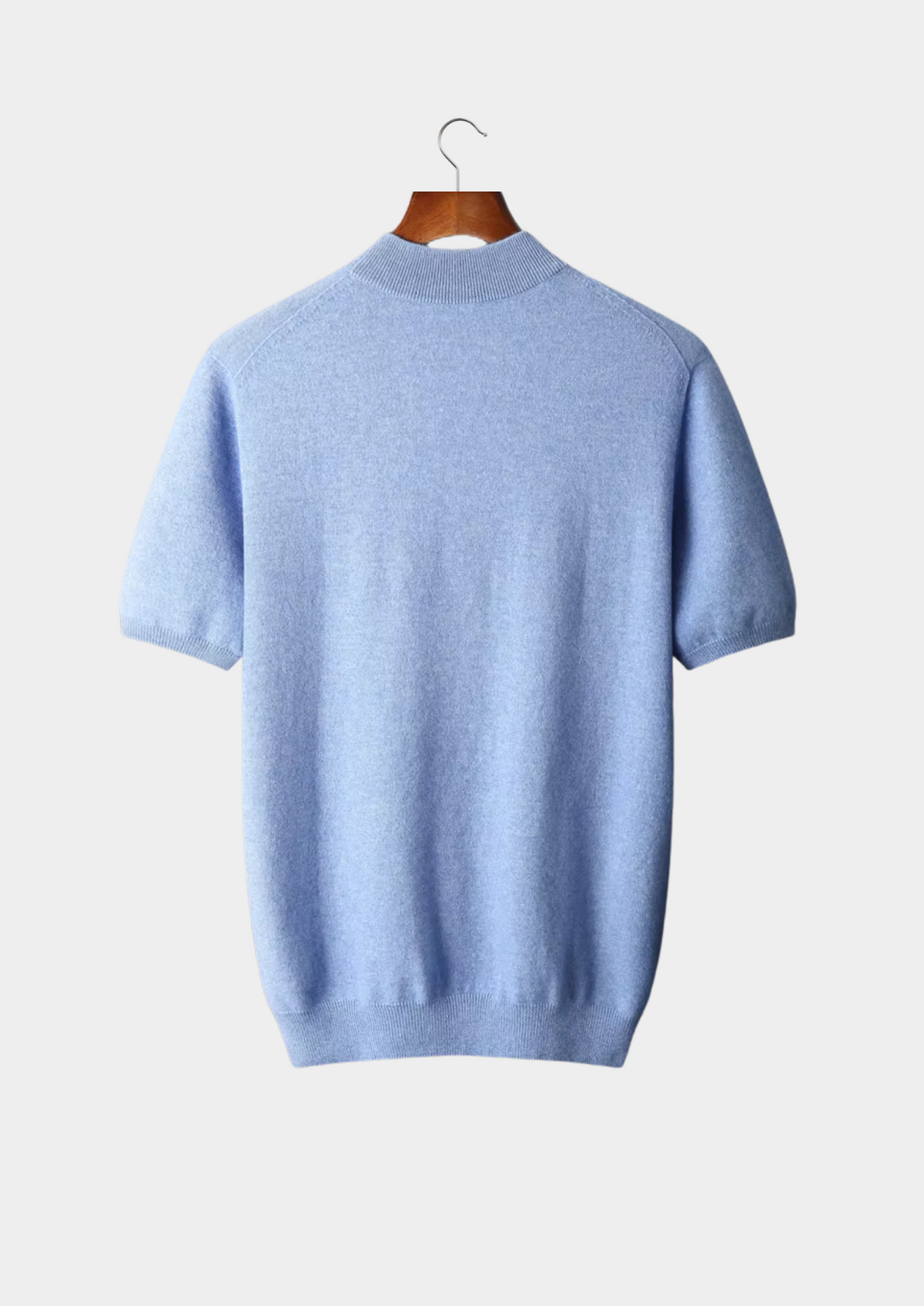 Premium Cashmere Mock Neck T-Shirt by SATRI & CO. – product view 9