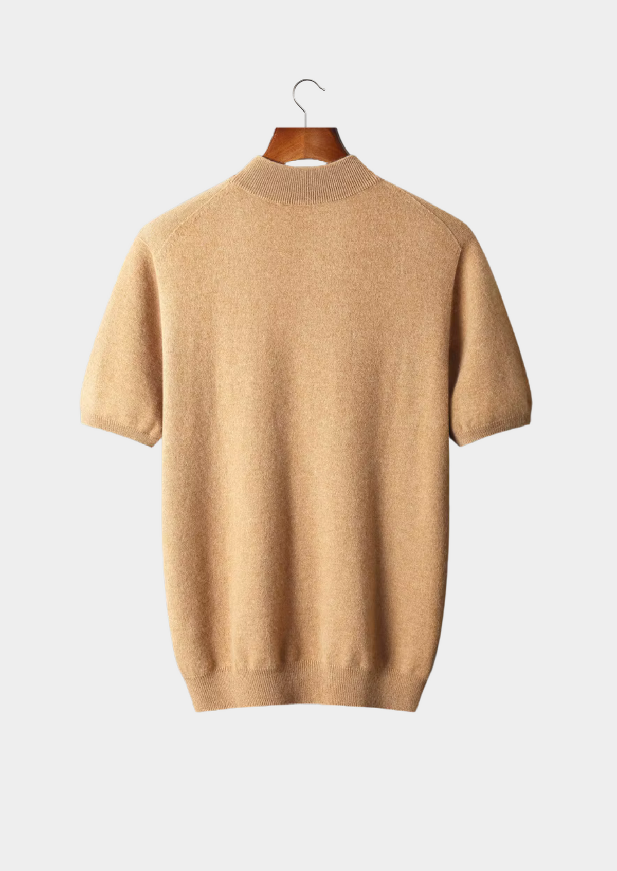 Premium Cashmere Mock Neck T-Shirt by SATRI & CO. – product view 23